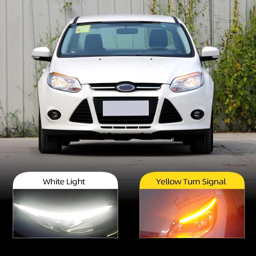 CSCSNL 2 шт. для Ford Focus 3 MK3 2012 2013 автомобильный головной светильник для украшения бровей поворотник DRL Светодиодный дневной ходовой светильник