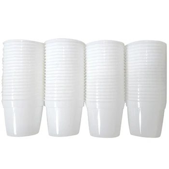 

80 Piece White Plastic Flowers Plants Seedlings Nursery Pots Garden Tools 6.5X5.5cm Flowerpot