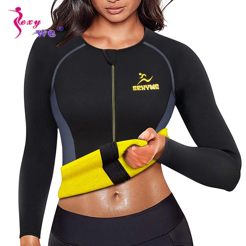 LiGG LiGG Women Neoprene T Shirt with Zipper Short Sleeve Hot Thermo Sauna Suit for Weight Loss Tummy Control Waist Trainer Sweat Tank Top Body Shaper Elastic Quick drying Breathable