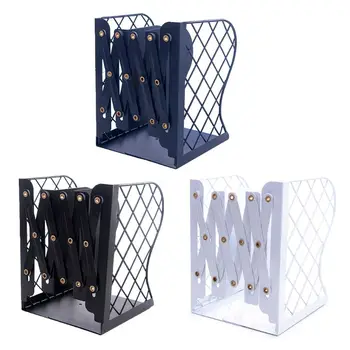 

Mesh Grid Metal Retractable Bookends Support Stand Holder Shelf Rack Organizer