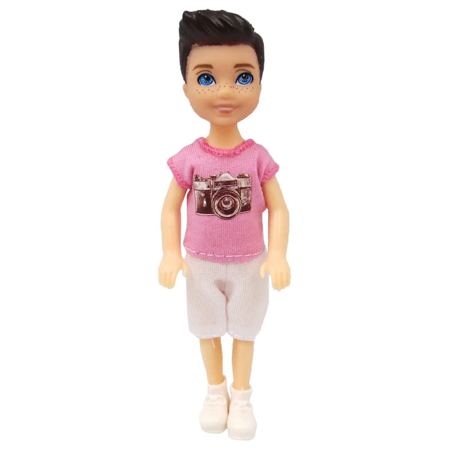 NK 1 Pcs Doll  Movable Jointed Mini Doll 14 cm Cute Doll+Shoes+Outfit For Kelly Doll Male Boy's Doll Girls Gift Baby Toys JJ 2
