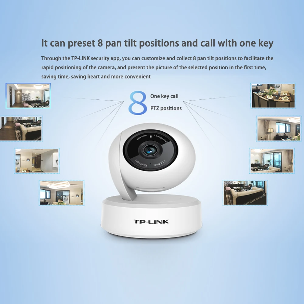 Беспроводная сетевая камера видеонаблюдения TP Link 3 Мп PTZ Wi Fi IP 360 градусов Full View 1080P