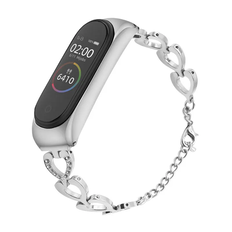 Браслет из цинкового сплава для Xiao mi Band 3 4, браслет, умные часы, сменный ремешок для mi Band 3 4, роскошный браслет из нержавеющей стали