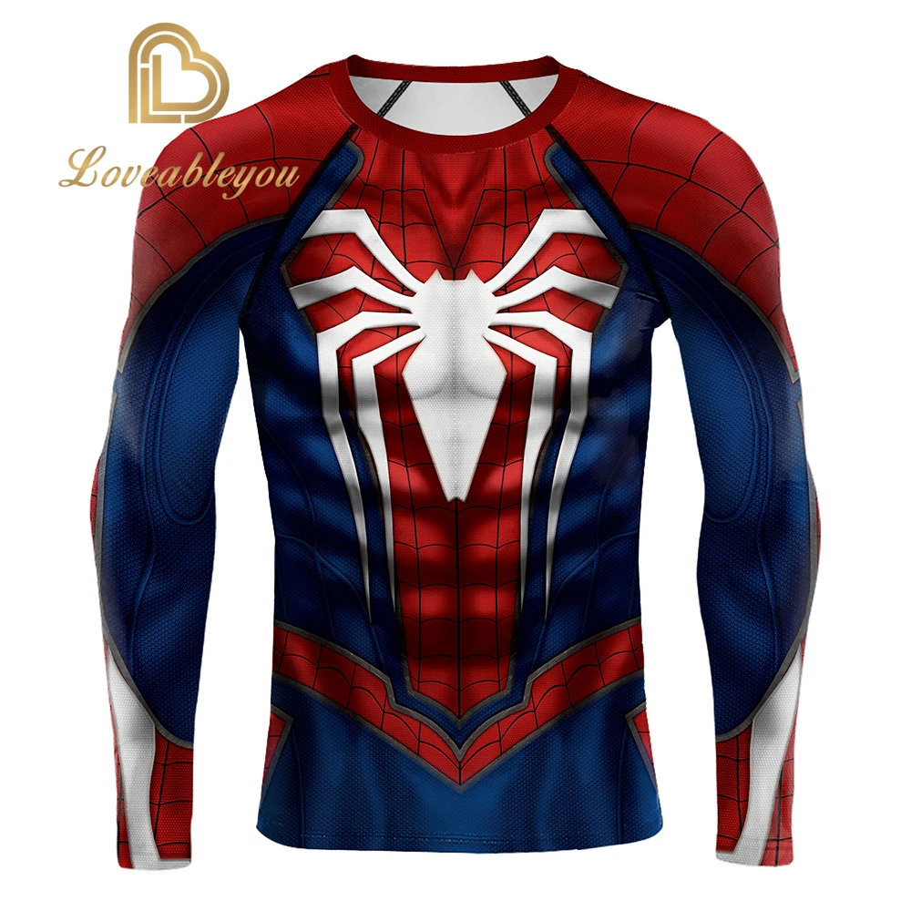 

Raglan Sleeve Spiderman 3D Printed T Shirts Men BodyBuilding Clothes Superhero Compression T-Shirts Male