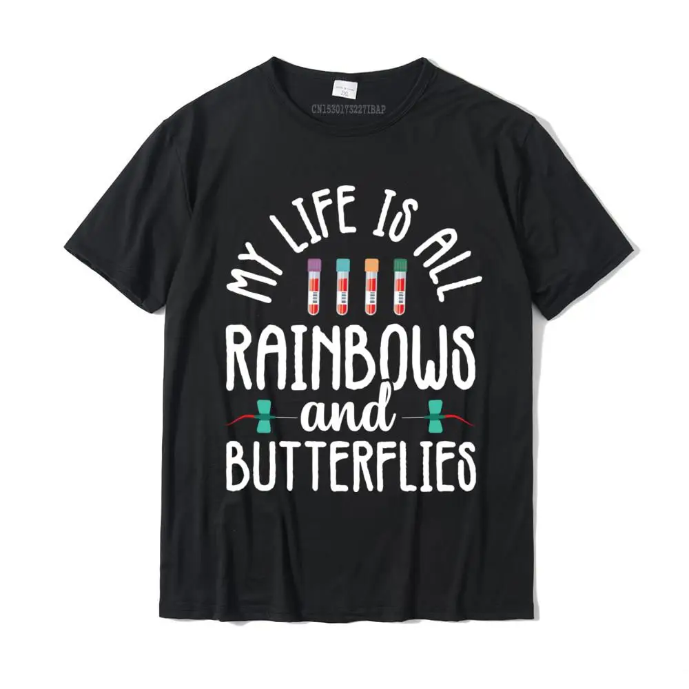 Fitted Men Tops Shirts Normal Casual T-Shirt 100% Cotton Short Sleeve Family Top T-shirts Round Neck Free Shipping Rainbow Butterflies Phlebotomist Phlebotomy technician Nurse Pullover Hoodie__MZ23455 black