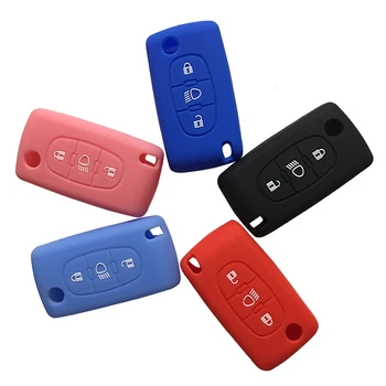

Silicone Case Flip Key Cover C6 407 307 C4L Xsara 308 For Peugeot 208 C3 C4 Grand Picasso Cactus Funda Llave Key Fob Accessories
