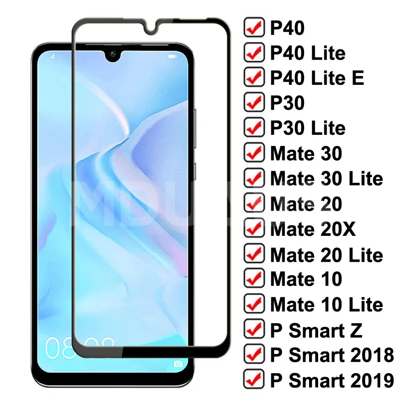 Защитное стекло 9D для Huawei P40 P30 Lite P Smart Z 2019 Mate 30 20 10 20X | Мобильные телефоны и