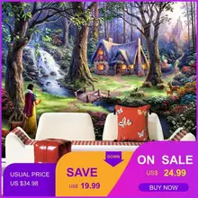 Пользовательские 3d росписи 3D сельская картина маслом гостиная диван спальня мультфильм мечта принцесса детская комната игровая площадка обои росписи