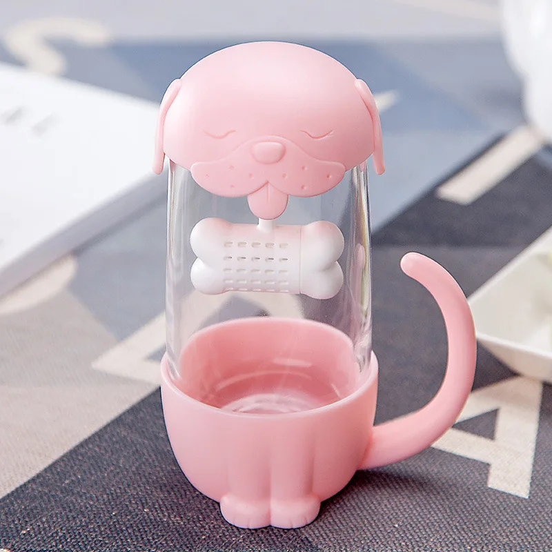 03 Creative 300ml Tea Strainer Cat Dog Tea Infuser Cup Grasses mug Teapot Teabags for Tea& Coffee Filter Drinkware Kitchen Tools - Цвет: 03
