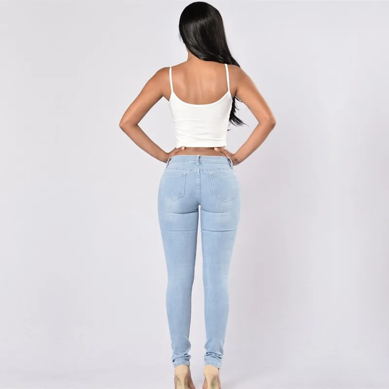 AliExpress с дырками Джинсы зауженные брюки женские Европа и Америка стиль женские джинсы обтягивающие