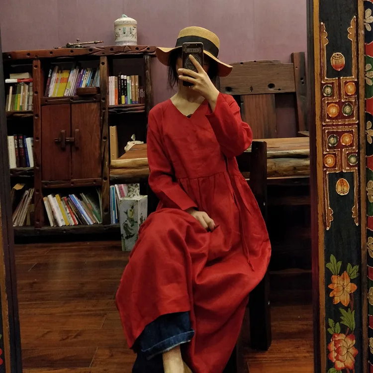 luo gu ni Чистейшая льняная записная книжка С ПЕРЕПЛЕТОМ с подходит для любителей литературы и искусства платье 1108