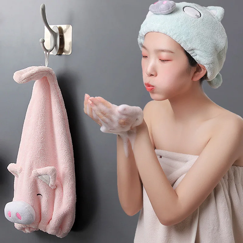 Hair Drying Towels Women Towels Bathroom Towel Bath Hat Quick drying Super Absorbent Thicker Microfiber Hair 3