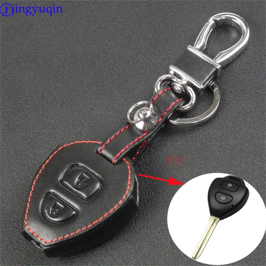 Кожаный чехол для ключей jingyuqin Toyota Corolla Hilux Vitz Vios Rav4 Aqua Camry Highlander Land Cruise Prius |