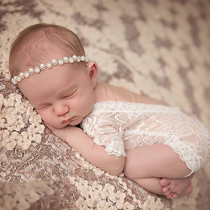Fashion Newborn 2022 Lace Romper Baby Clothes Black White Photography Props Girls Jumpsuit Infant Clothing | Мать и ребенок