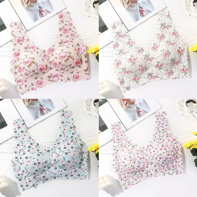 

Seamless Underwear Sport Top Padded Bra Ice Silk Fashion Wireless Comfort Crop Tops Tank Tops