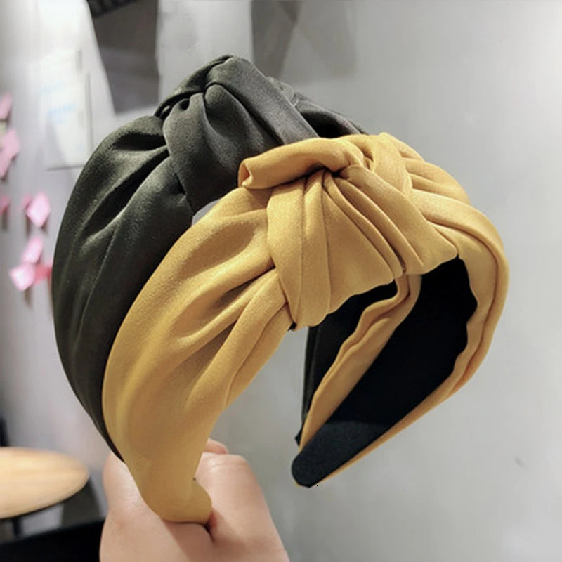 

Korean Elegant Solid Color Hairbands Hair Accessories For Women Fashion Jewelry Suede Cross Knot Bezel Headband Hoop Girl Turban