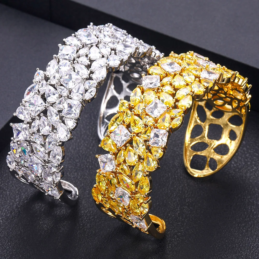 Janekelly New Arrival Round Shape Exquisite Micro Pave Setting Bracelets Bangle for Women Party Accessories Bijoux Femme | Украшения и