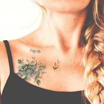 

1 Pc Blue Ocean Tattoo Stickers Colorful Fish Whale Fake Tattoo Body Art Temporary Waterproof Tattoo for Women Child 150*105 Mm