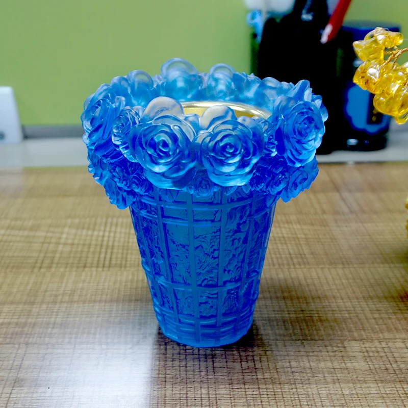 

Flower Liuli Incense Burner Crystal Cone Censer 2021 Arabian Incense Holder Beautiful Home Decor Ornaments Christmas Gifts.