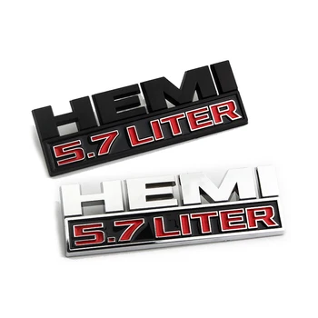 

1PC HEMI 5.7 LITER Car Sticker For Rear Trunk ABS 3D Badge Emblem Retrofit Decal Displacement Label