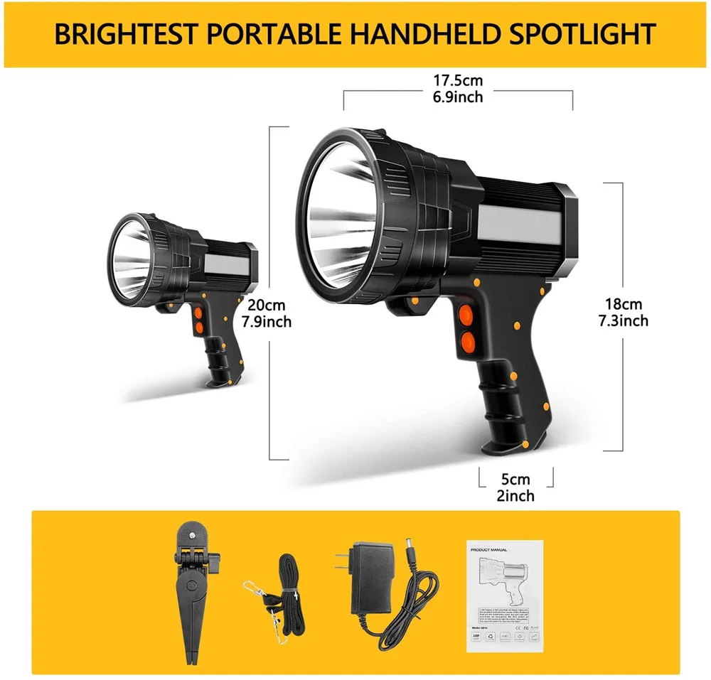 Powerful LED Flashlight Portable XHP50.2 Torch Rechargeable Searchlight Mountable Bracket Spotlight Waterproof Fishing Light Powerful LED Flashlight Portable XHP50.2 Torch Rechargeable Searchlight Mountable Bracket Spotlight Waterproof Fishing Light