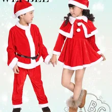 WEPBEL/Рождественская Одежда для маленьких девочек и мальчиков, костюм, праздничные платья+ шаль+ шапка