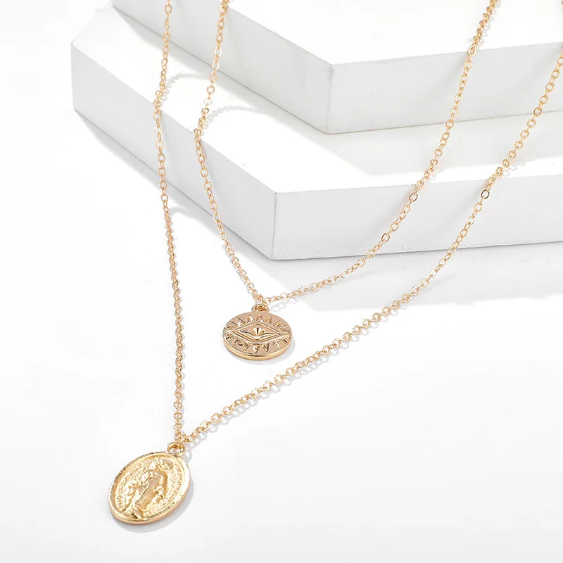 Винтажное многослойное ожерелье с подвеской Jesus Virgin для женщин, богемное золотое ожерелье-воротник, женский подарок, ювелирное изделие