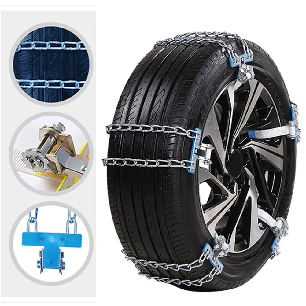 1 pcs Car Snow Chain Winter Tire Wheel Adjustable Anti-skid Safety Double Snap Skid Wheel Chains Autocross Winter Auto Parts