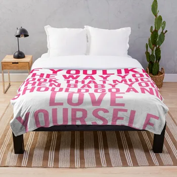 

Drop Shipping Printed Throw Blanket Sherpa Fleece Soft Blanket Flannel Rug Home Decoration For Bed Love Yourself