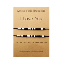 Я люблю тебя Морзе кодовый браслет Пары Соответствующие браслеты для него и ее бойфренда и мать подруги и дочери