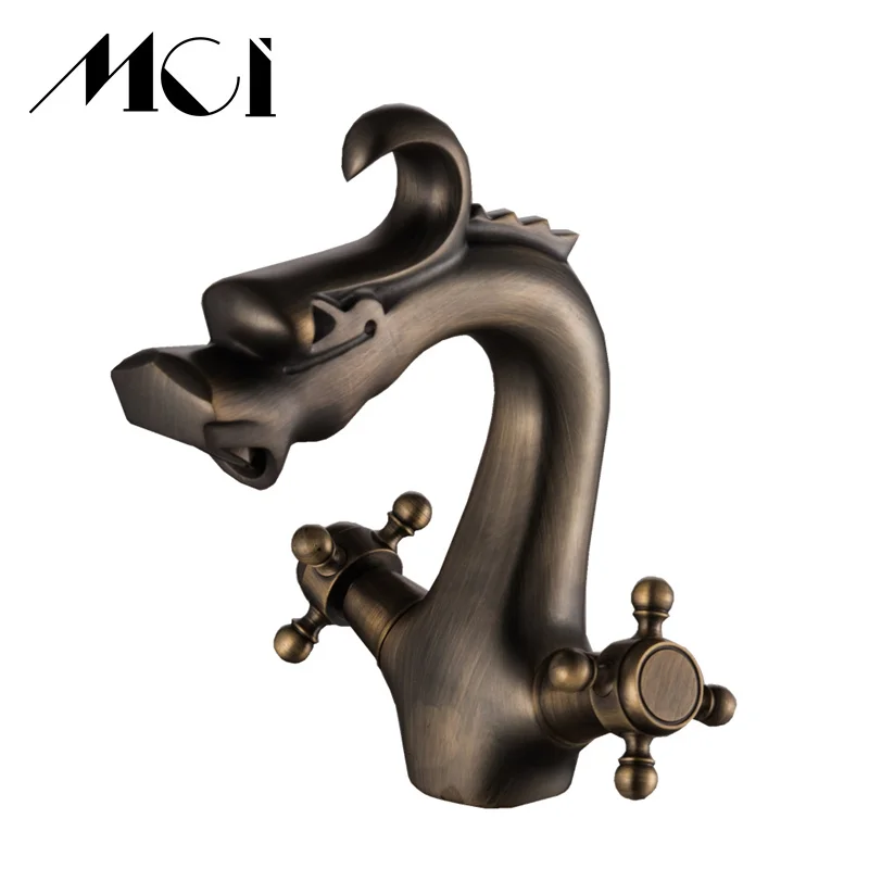 

Mci Bathroom Sink Basin Faucets Contemporary Antique Brass Faucet Mixer Water Tap Two-handle Handle Hot And Cold Crane Torneira