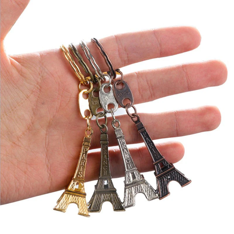 New Retro Cute Keychain Keyring Mini Eiffel Tower Model Paris Key Fob Love Gift For Vintage Style | Украшения и аксессуары