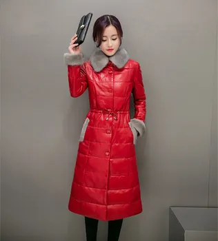 

Imitation Mink Fur High Collar Coat Female Winter Jacket Women Warm White Duck Down Jackets Casual Parkas Abrigo WXF541