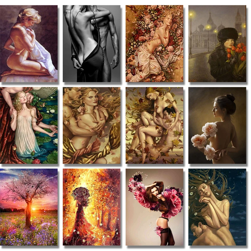 

New 5d Diy Diamond Embroidery Naked Woman Home Decorative Diamond Painting Kits Needlework Drill Rhinestone Diamond Mosaic Gift