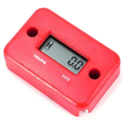 Digital Motorcycle Hour Counter Meter - Inductive Engine Timer with LCD Display for ATV and Dirt Bike Accessories (Red)
