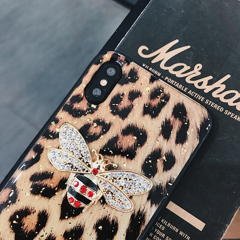 VOZRO Luxury 3D Shining Bee Phone Case For iPhone 7 8 Plus X XR XS Max 4