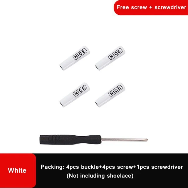 1 Pair No Tie Shoelace Elastic Shoelaces Leisure Sneakers Quick Flat Shoelaces Lazy Shoe Laces Nice Buckle Kids and Adult Unisex 4pcs white