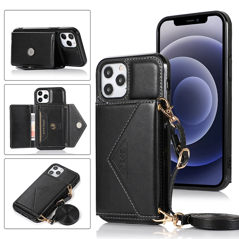 Wallet Phone Case For iPhone 12 Pro 11 Pro X XS MAX XR 6 6s 7 8 Plus SE Mobile Phones Protection Cover Case Magnet Phone Wallet