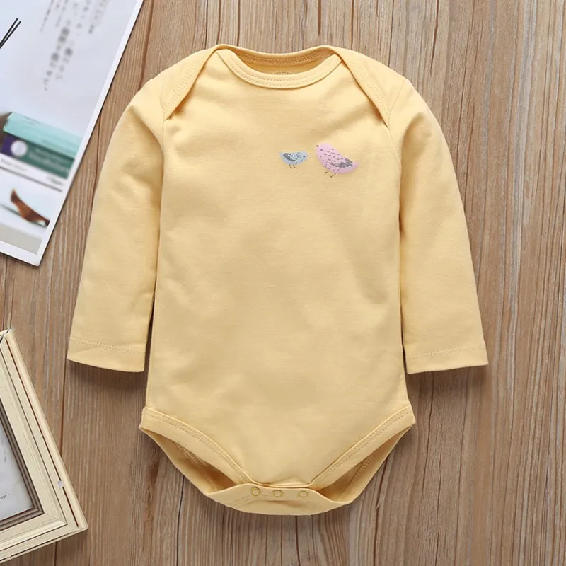 5 шт./партия, боди для новорожденных, одежда для малышей, хлопковая одежда с длинными рукавами и принтом для младенцев 6-12 месяцев