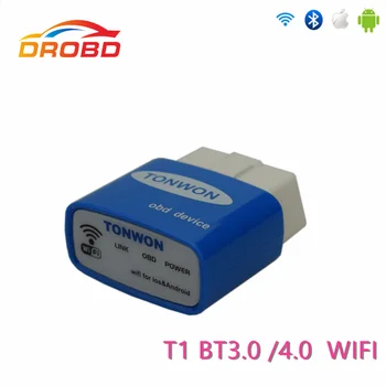 

Tonwon 1 BT3.0/4.0/WiFi OBDII Auto Diagnostic Tool code reader check Vehicle Engine Light Support iOS Android PC for free ship