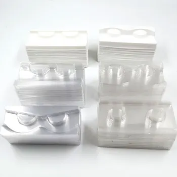 

300pcs Eyelashes Package Wholesale Plastic Lashes Trays Transparent Tray In Bulk 25mm Mink Lash Holder For Eyelash Packaging Box