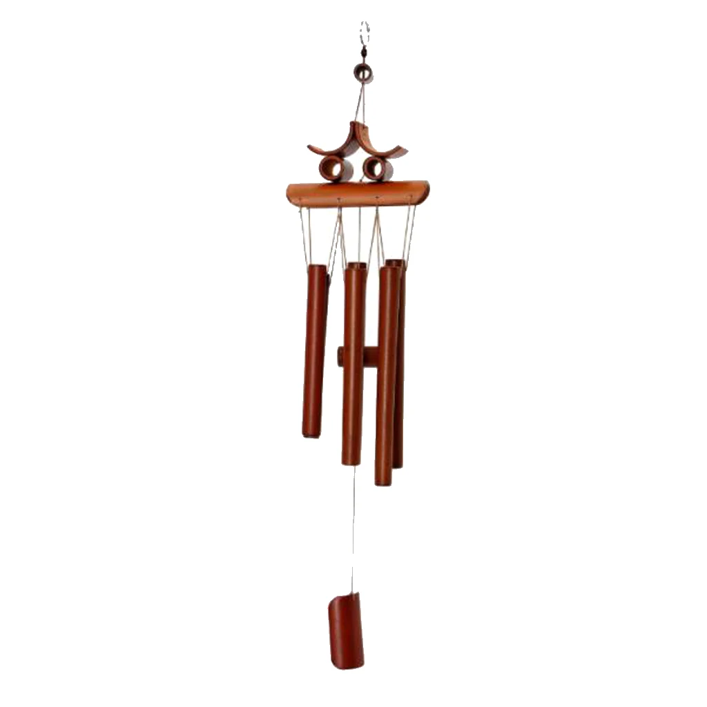 Rustic Bamboo Tube Wind Chimes Mobile Windchime Church Bell Hanging Decor Pick