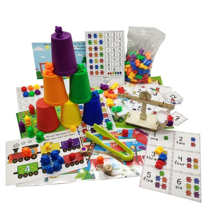 60pcs Learning Resources Counting Sorting Bears Play Activity Set Kids Toys 