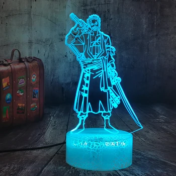 

LED Bedside Night Light Anime One Piece Figure Lamp Zoro Luffy USB Touch Remote Lampara Home Decoration Child Birthday lamp Lava