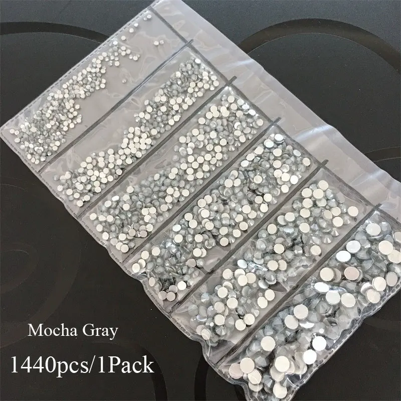 1440 шт стекло кристалл мокко стразы, не горячая фиксация зеркальная стеклянная СТРАЗА Блеск Стразы для дизайна ногтей украшения