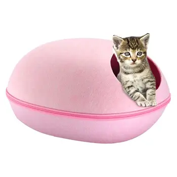 

Creative Eggshell Nest Breathable Cat Bed Felt Pet Nest Funny Kitten Puppy Cave