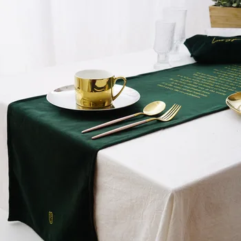 

Tablecloths Table Fags Hotel decoration Nordic style Table Cover Simple Elegant Velvet Table Flags For Kitchen