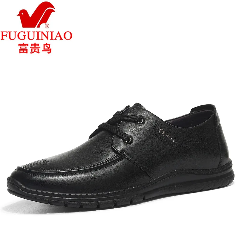 

FGN Leather Shoes Men Genuine Leather Winter Breathable Trend Casual Shoe Men's Korean-style Youth Business Casual Leather Shoes