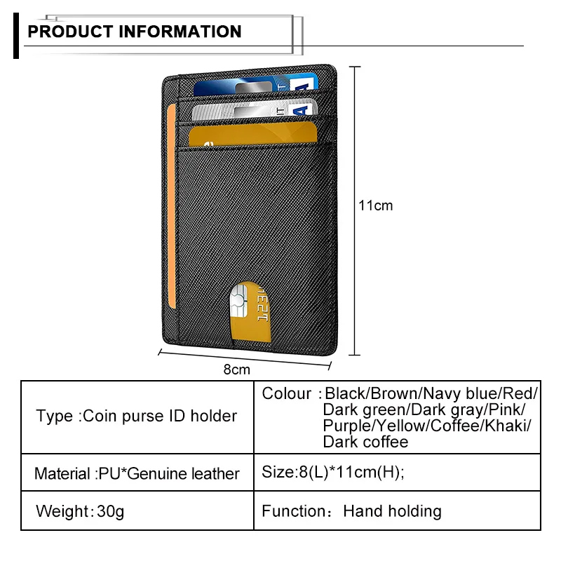 RFID мужской кошелек, противоугонная щетка, много слотов, кредитный держатель для карт, тонкий верхний слот, водительские права, модный кожаный Открытый Кошелек для монет