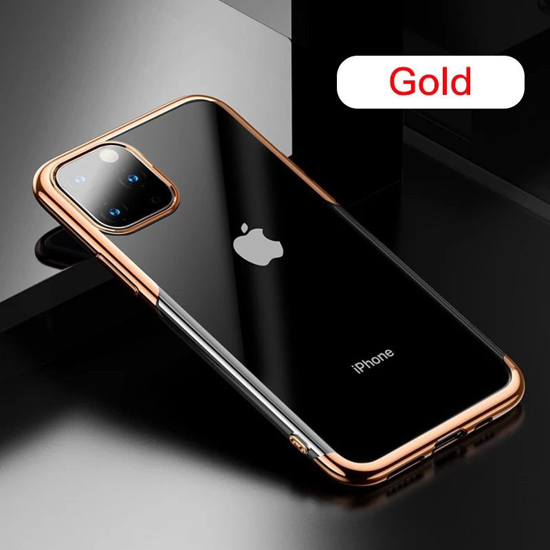 Gold Роскошный прозрачный чехол Baseus для iPhone 11 Pro Max, Ультратонкий чехол для iPhone 11 Pro Max 5,8 6,1 6,5, новые чехлы - Цвет: Gold